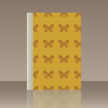 Kelebek ve kitap. Yansıma ile nesnenin gerçekçi görüntü