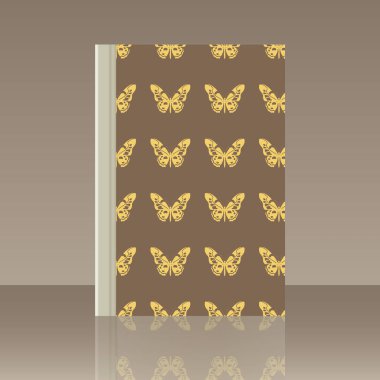 Kelebek ve kitap. Yansıma ile nesnenin gerçekçi görüntü