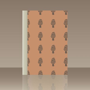 Mantar ve kitap. Yansıma ile nesnenin gerçekçi görüntü