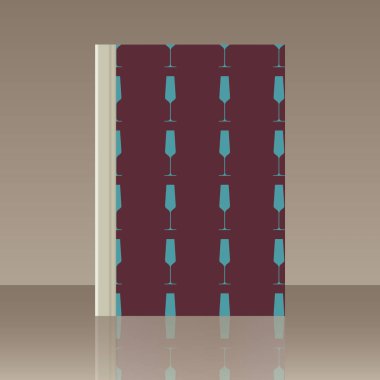 Kadehlerin ve kitap. Yansıma ile nesnenin gerçekçi görüntü