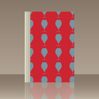 Kadehlerin ve kitap. Yansıma ile nesnenin gerçekçi görüntü