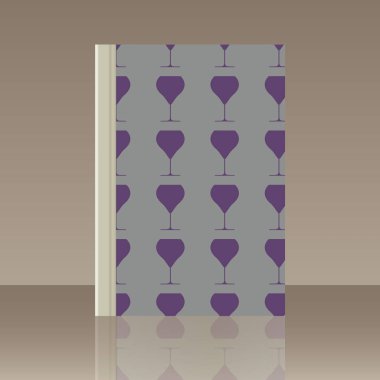 Kadehlerin ve kitap. Yansıma ile nesnenin gerçekçi görüntü