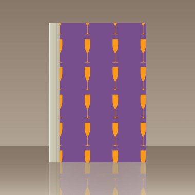 Kadehlerin ve kitap. Yansıma ile nesnenin gerçekçi görüntü