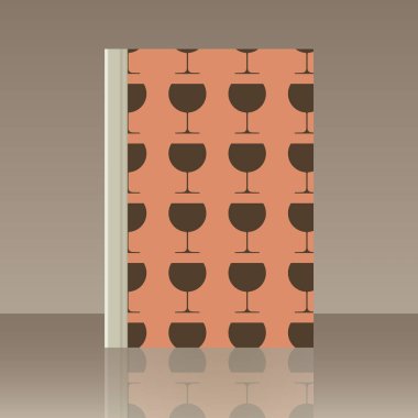 Kadehlerin ve kitap. Yansıma ile nesnenin gerçekçi görüntü