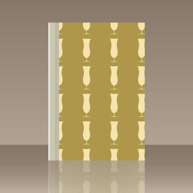 Kadehlerin ve kitap. Yansıma ile nesnenin gerçekçi görüntü