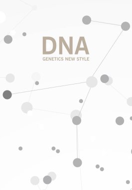 Afiş broşür afiş tasarım şablonu vektör, Dna soyut geometrik arka plan, A4 boyutu gölge düzeninde