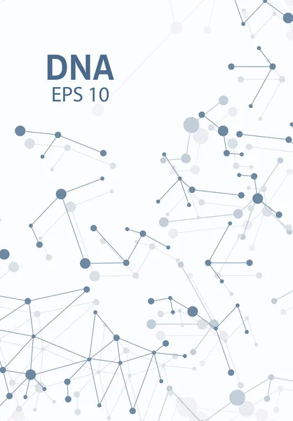 Afiş broşür afiş tasarım şablonu vektör, Dna soyut geometrik arka plan, A4 boyutu gölge düzeninde