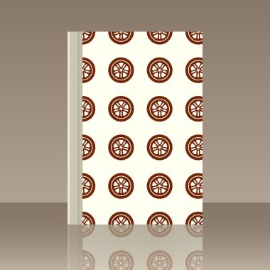 Araba tekerlek ve kitap. Yansıma ile nesnenin gerçekçi görüntü