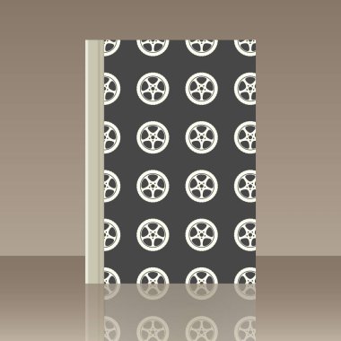 Araba tekerlek ve kitap. Yansıma ile nesnenin gerçekçi görüntü