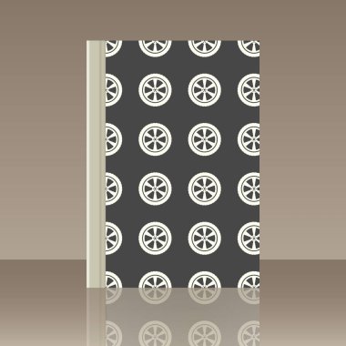 Araba tekerlek ve kitap. Yansıma ile nesnenin gerçekçi görüntü