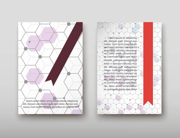 Afiş Broşür Afiş Tasarım Şablonu Vektör Dna Soyut Geometrik Arka — Stok Vektör