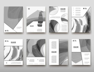Afiş broşür afiş tasarım şablonu vektör, broşür kapak sunu soyut geometrik arka plan, A4 boyutu gölge düzeninde