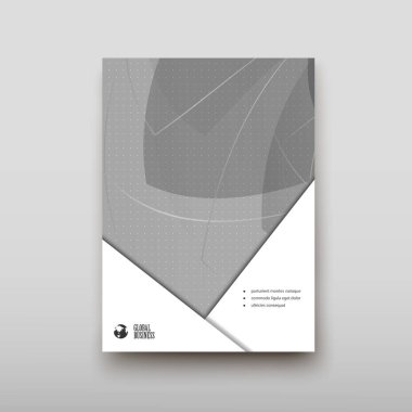 Afiş broşür afiş tasarım şablonu vektör, broşür kapak sunu soyut geometrik arka plan, A4 boyutu gölge düzeninde