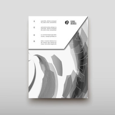Afiş broşür afiş tasarım şablonu vektör, broşür kapak sunu soyut geometrik arka plan, A4 boyutu gölge düzeninde