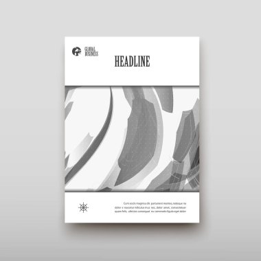 Afiş broşür afiş tasarım şablonu vektör, broşür kapak sunu soyut geometrik arka plan, A4 boyutu gölge düzeninde