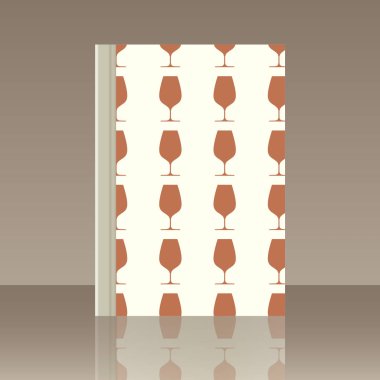 Kadehlerin ve kitap. Yansıma ile nesnenin gerçekçi görüntü