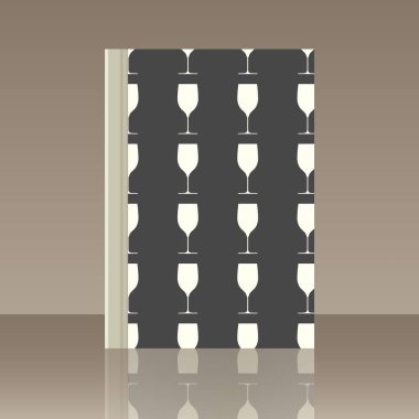 Kadehlerin ve kitap. Yansıma ile nesnenin gerçekçi görüntü