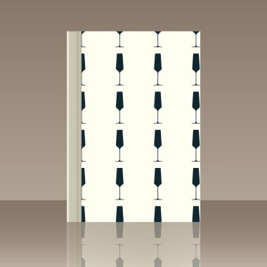 Kadehlerin ve kitap. Yansıma ile nesnenin gerçekçi görüntü