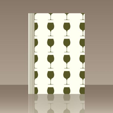 Kadehlerin ve kitap. Yansıma ile nesnenin gerçekçi görüntü