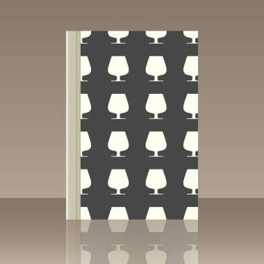 Kadehlerin ve kitap. Yansıma ile nesnenin gerçekçi görüntü