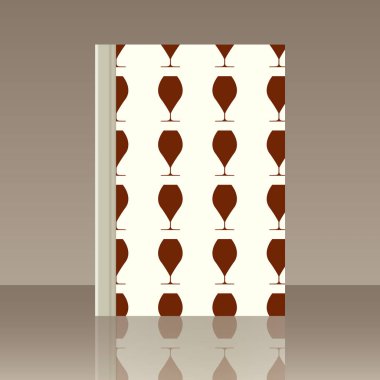 Kadehlerin ve kitap. Yansıma ile nesnenin gerçekçi görüntü