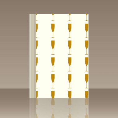 Kadehlerin ve kitap. Yansıma ile nesnenin gerçekçi görüntü