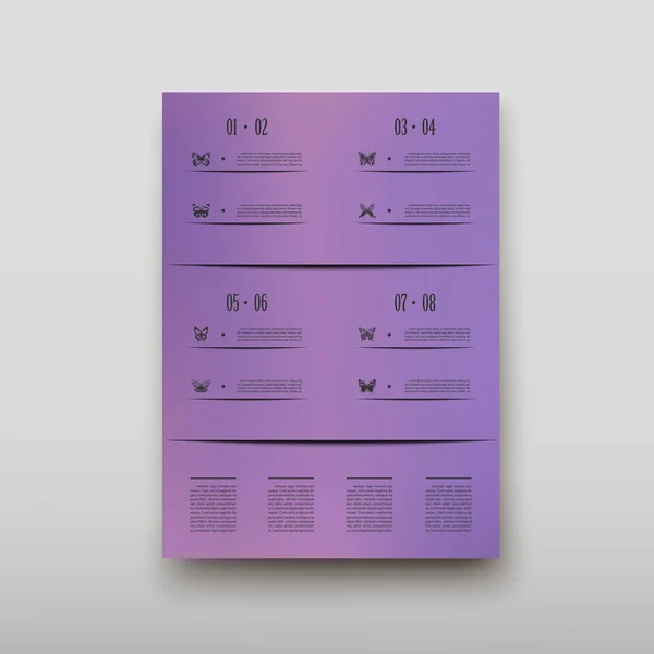 Affiche Infographie Brochure Brochure Conception Statistiques Coloriage Modèle Vecteur Brochure — Image vectorielle