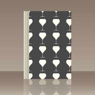 Kadehlerin ve kitap. Yansıma ile nesnenin gerçekçi görüntü