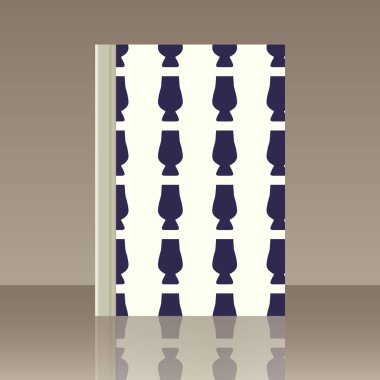 Kadehlerin ve kitap. Yansıma ile nesnenin gerçekçi görüntü