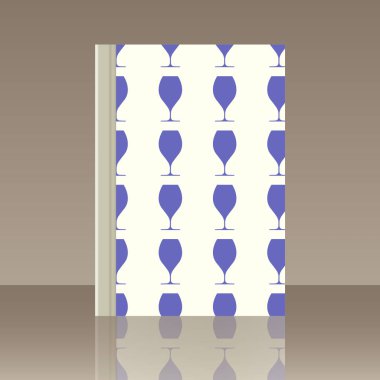 Kadehlerin ve kitap. Yansıma ile nesnenin gerçekçi görüntü