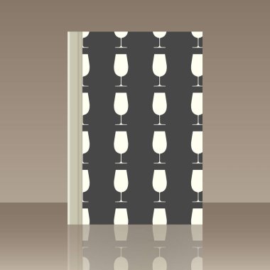 Kadehlerin ve kitap. Yansıma ile nesnenin gerçekçi görüntü