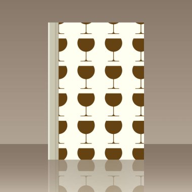 Kadehlerin ve kitap. Yansıma ile nesnenin gerçekçi görüntü