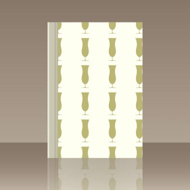 Kadehlerin ve kitap. Yansıma ile nesnenin gerçekçi görüntü