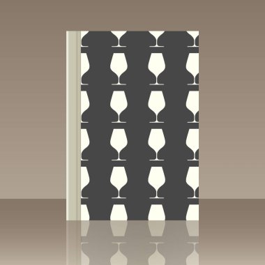 Kadehlerin ve kitap. Yansıma ile nesnenin gerçekçi görüntü