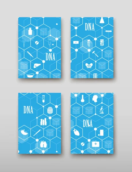 Poster Brochure Flyer Design Template Vector Dna Abstract Geometric Background — Stock Vector