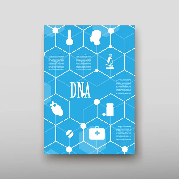 Poster Brochure Flyer Design Template Vector Dna Abstract Geometric Background — Stock Vector