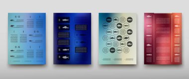 Poster infographics broşür afiş tasarım istatistikleri şablon boyama vektör, broşür kapak sunu soyut geometrik arka plan, A4 boyutu gölge düzeninde
