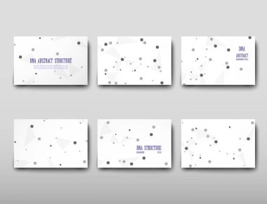 Afiş broşür afiş tasarım şablonu vektör, Dna soyut geometrik arka plan, A4 boyutu gölge düzeninde