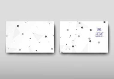 Afiş broşür afiş tasarım şablonu vektör, Dna soyut geometrik arka plan, A4 boyutu gölge düzeninde