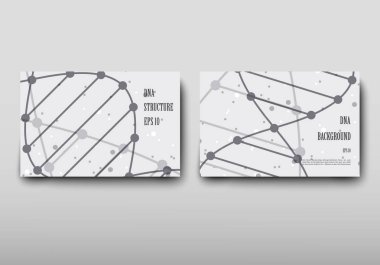 Afiş broşür afiş tasarım şablonu vektör, Dna soyut geometrik arka plan, A4 boyutu gölge düzeninde