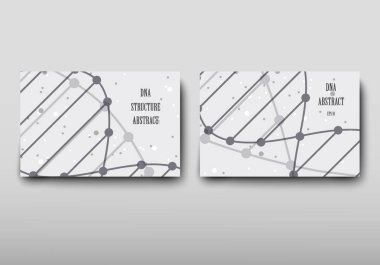 Afiş broşür afiş tasarım şablonu vektör, Dna soyut geometrik arka plan, A4 boyutu gölge düzeninde