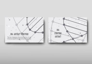 Afiş broşür afiş tasarım şablonu vektör, Dna soyut geometrik arka plan, A4 boyutu gölge düzeninde