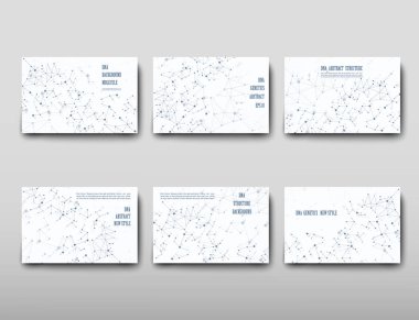 Afiş broşür afiş tasarım şablonu vektör, Dna soyut geometrik arka plan, A4 boyutu gölge düzeninde