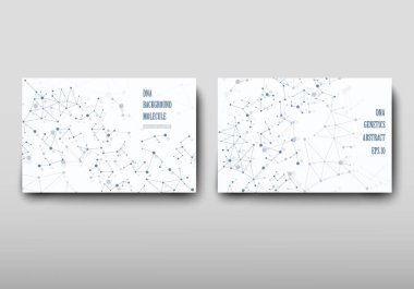 Afiş broşür afiş tasarım şablonu vektör, Dna soyut geometrik arka plan, A4 boyutu gölge düzeninde