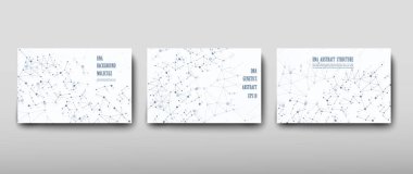 Afiş broşür afiş tasarım şablonu vektör, Dna soyut geometrik arka plan, A4 boyutu gölge düzeninde