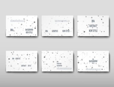 Afiş broşür afiş tasarım şablonu vektör, Dna soyut geometrik arka plan, A4 boyutu gölge düzeninde