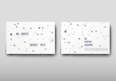 Afiş broşür afiş tasarım şablonu vektör, Dna soyut geometrik arka plan, A4 boyutu gölge düzeninde