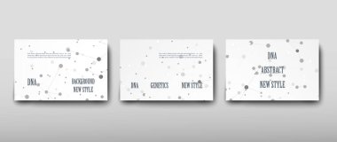 Afiş broşür afiş tasarım şablonu vektör, Dna soyut geometrik arka plan, A4 boyutu gölge düzeninde