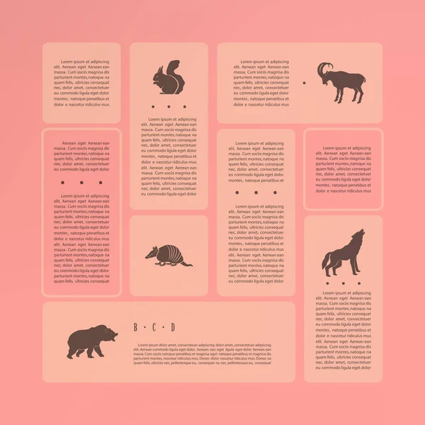 Plakát Infografiky Divokých Zvířat Rozmazané Pozadí Abstraktní Styl Vektorové Ilustrace — Stockový vektor