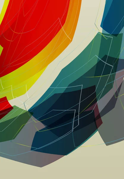 Обложка Абстрактным Рисунком Хаотично Расположенных Линий Цветном Фоне Стиле Ретро — стоковый вектор
